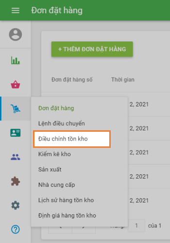 Phần 'Điều chỉnh cổ phiếu'