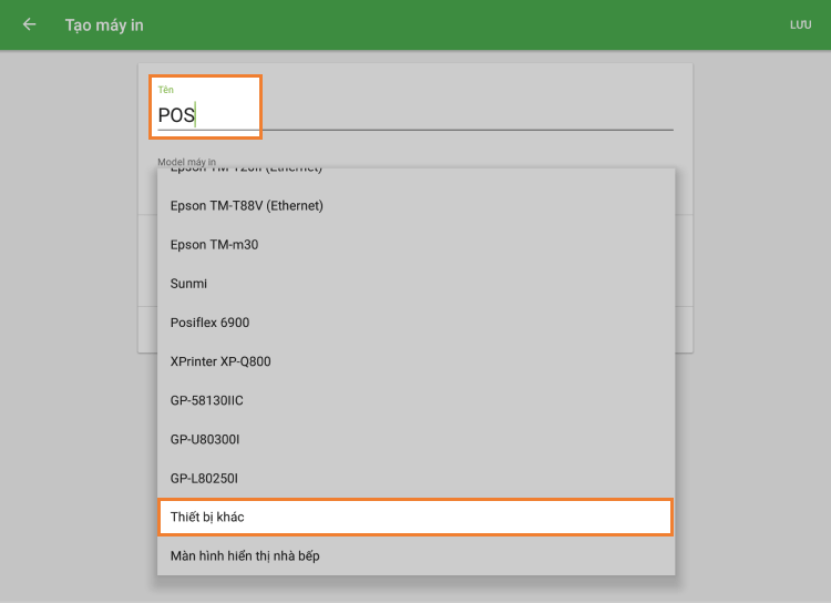 Tên và kiểu máy