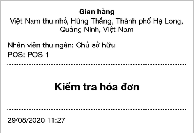 biên lai thử nghiệm