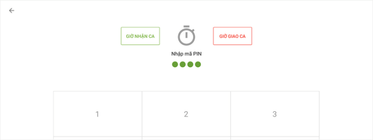 Các nút 'Đồng hồ trong' và 'Đồng hồ ra'