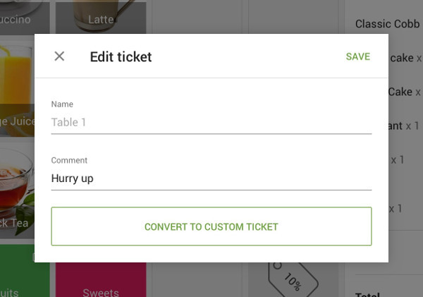 Comment to the ticket