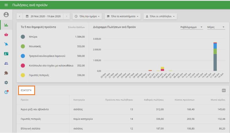 κουμπί 'Εξαγωγή'