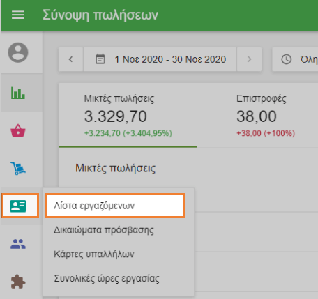 Λίστα εργαζόμενων