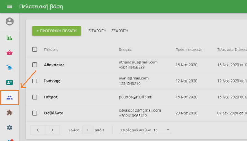 'Βάση πελατών' στο πίσω γραφείο