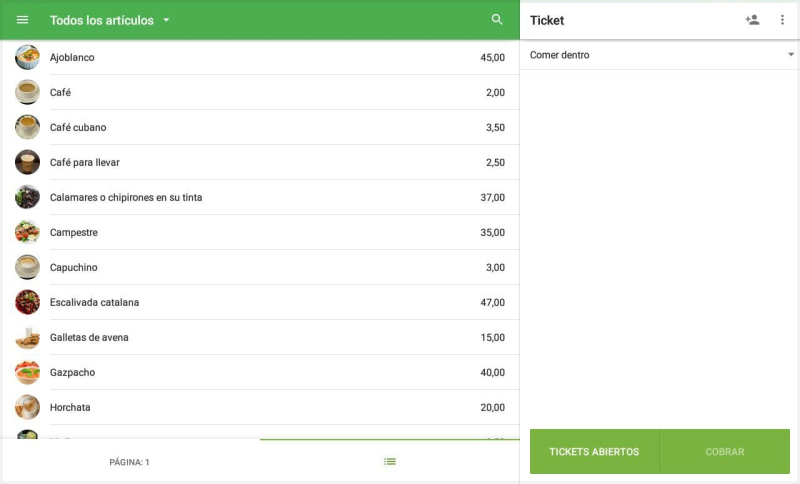 Artículos están listados