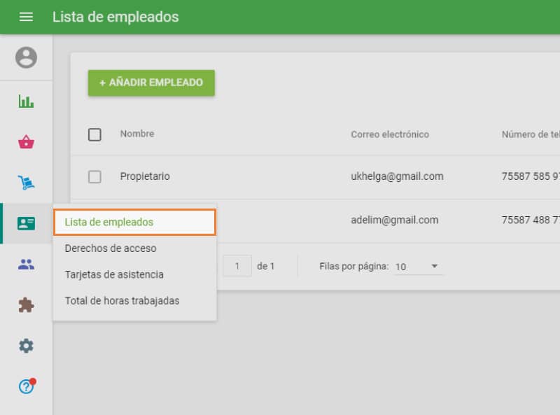 vaya a “Lista de empleados,Pin”