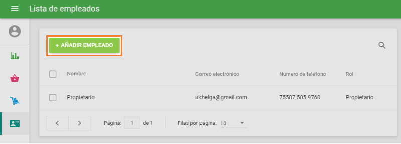Haga clic en “Añadir empleado,Cajero