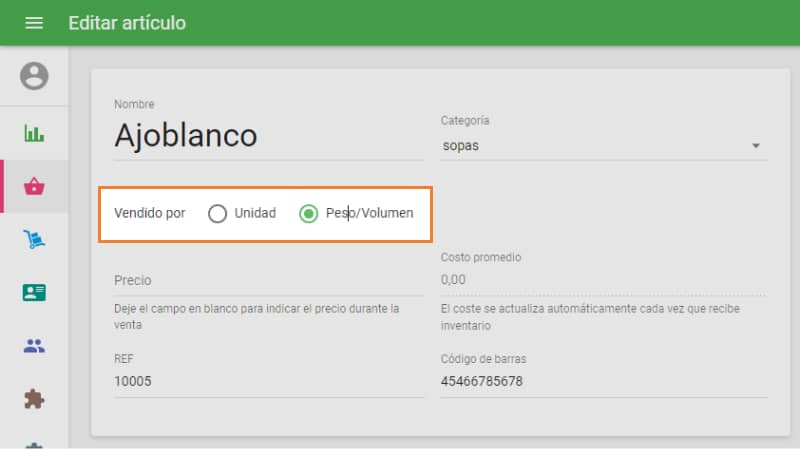 seleccione el artículo “Edición de artículo”