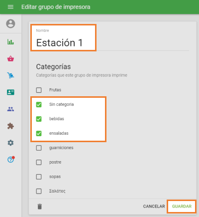 Selecciona las categorías