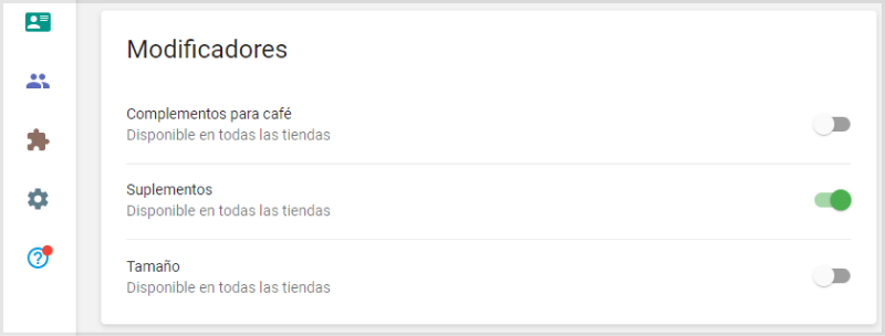 seccion de modificadores