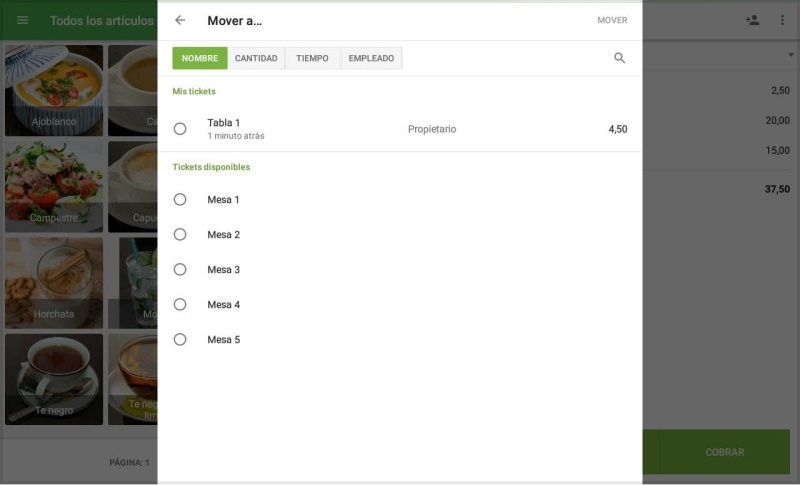 Dividir tickets predefenidos funciona