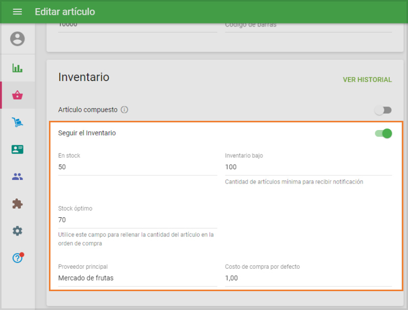 'seguir el inventario'