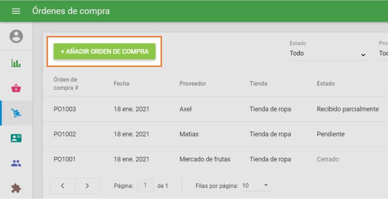 boton '+ Anadir orden de compra'