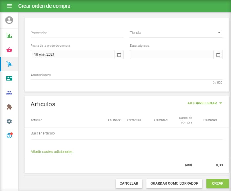'Crear orden de compra'