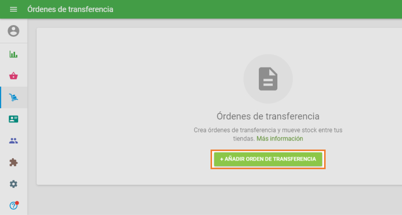 Boton '+ Agregar orden de transferencia'