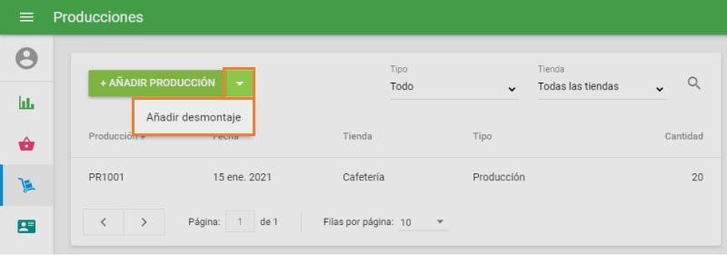 boton 'Añadir desmontaje'