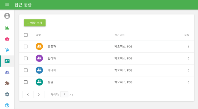 기존의 역할 그룹을 선택