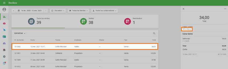 cierre todos los recibos abiertos 