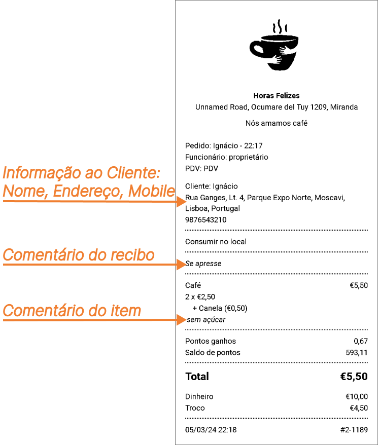 Informação de recibo