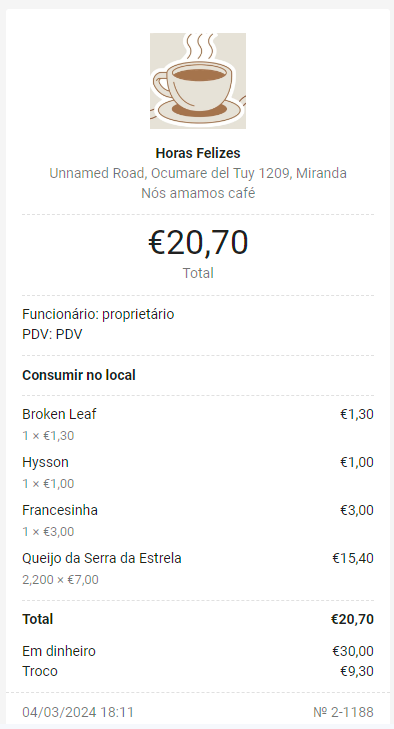 recibo enviado por e-mail