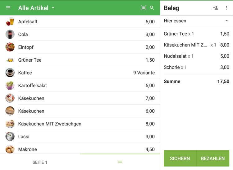 die Listenoption in den Anwendungseinstellungen „Layout der Startbildschirmelemente“