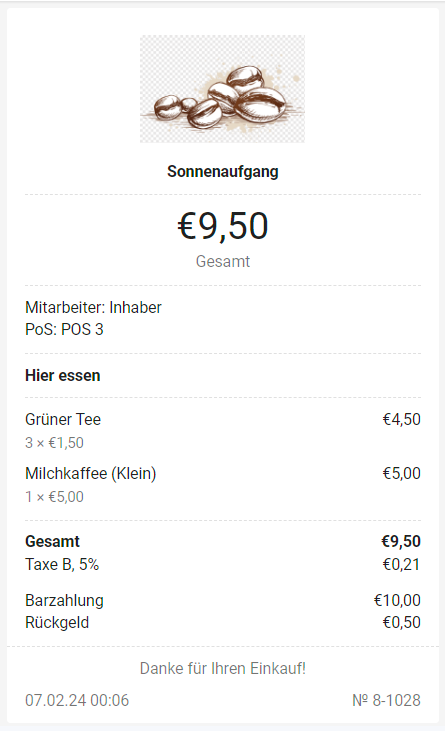 Logo für den gesendeten Beleg