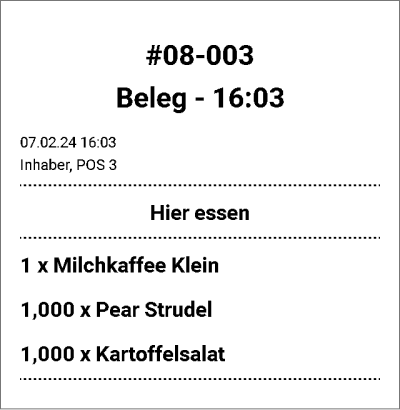 Gedruckte Bestellung