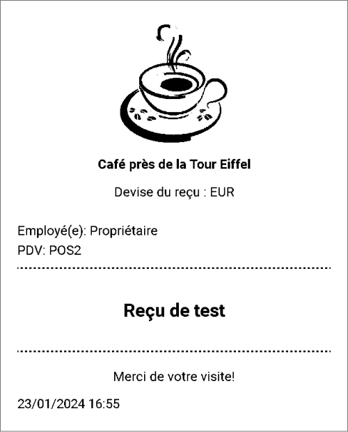 reçu test