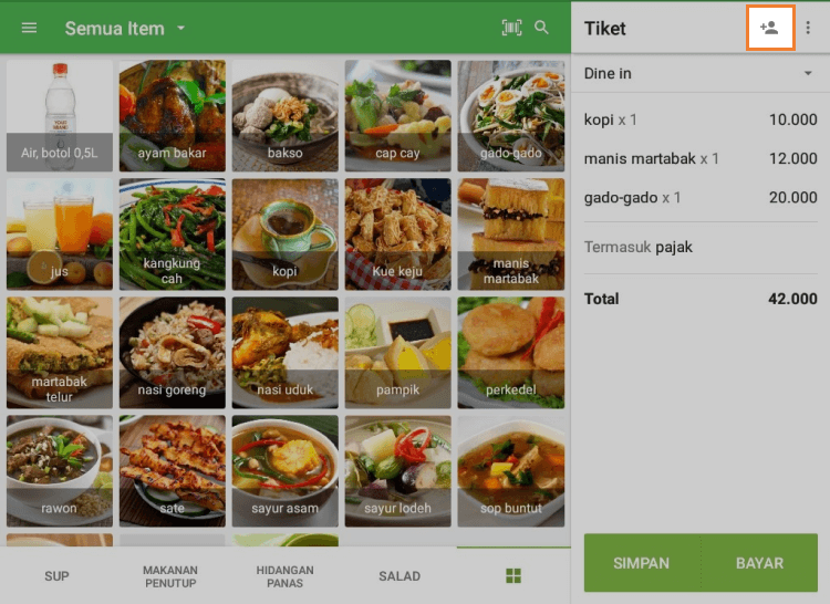 Tambahkan ikon klien