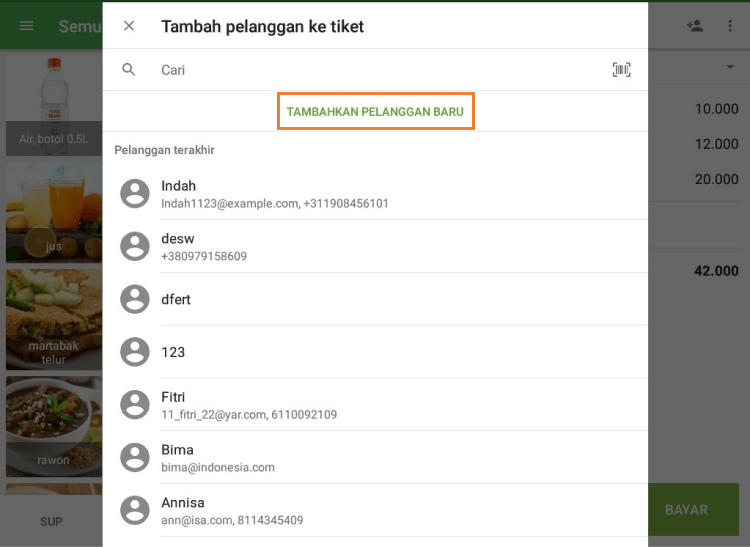 Tambahkan pelanggan baru