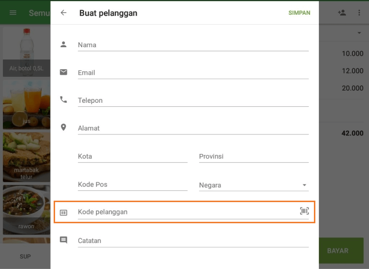 Isi 'Kode Pelanggan'