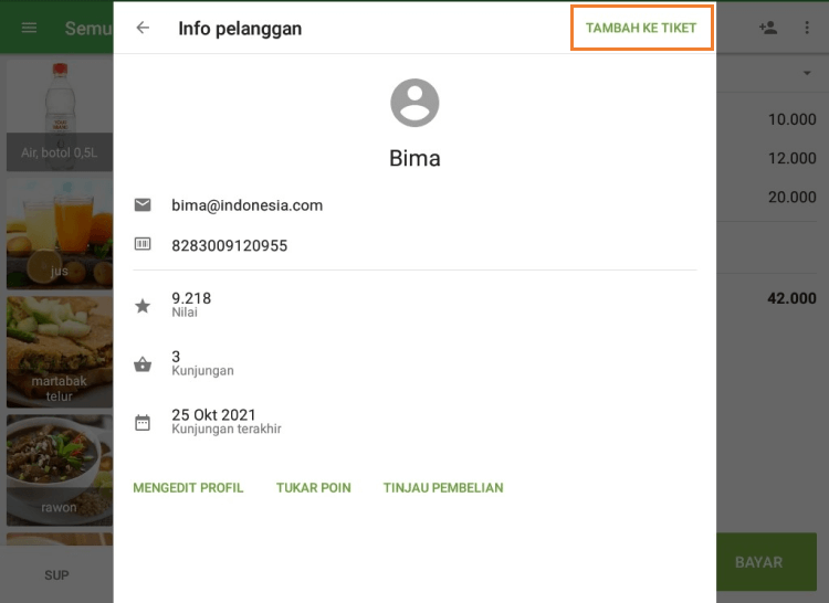 Tambahkan ke tombol tiket