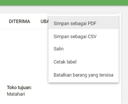 menu tarik-turun 'Lainnya'