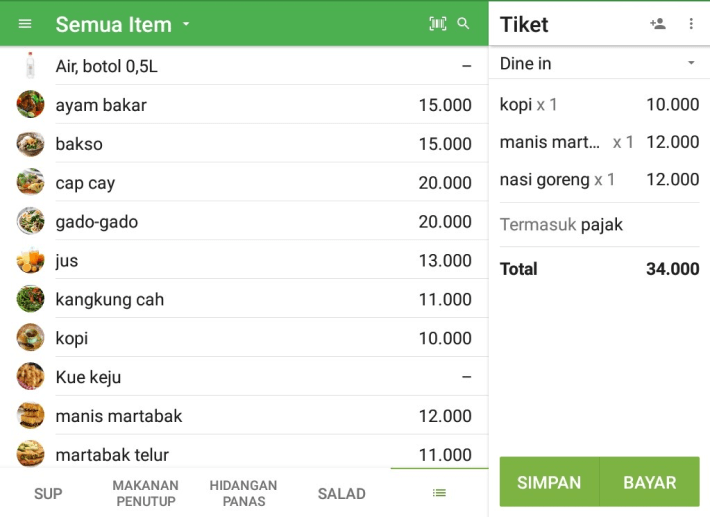 opsi daftar dalam pengaturan aplikasi 'Tata letak item layar beranda'