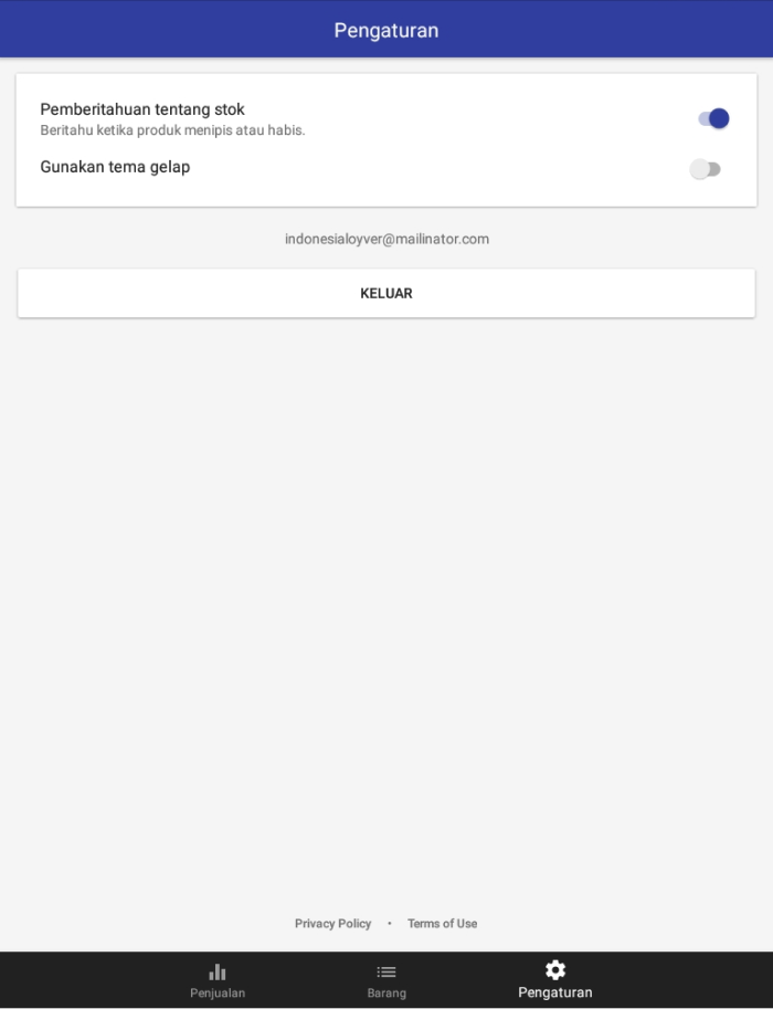 tidak suka untuk menerima pemberitahuan stok instan