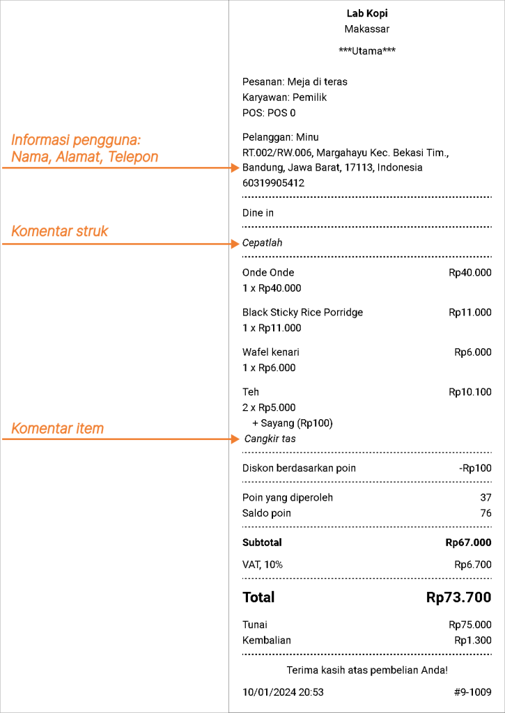 Informasi dalam struk