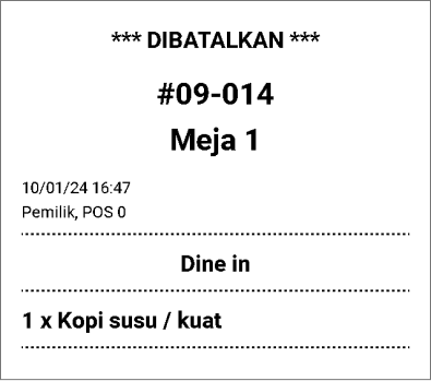 Item yang dibatalkan