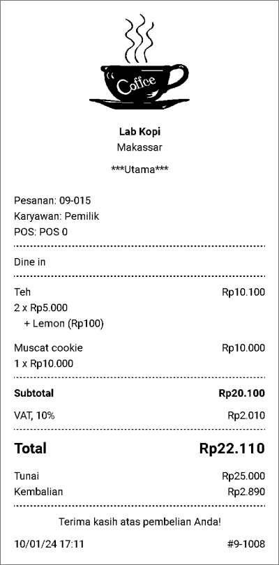 Kwitansi tercetak