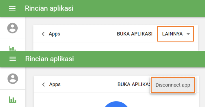 Memutuskan sambungan aplikasi terintegrasi