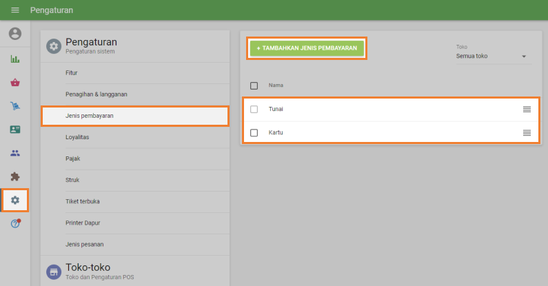 Menambahkan jenis baru pembayaran