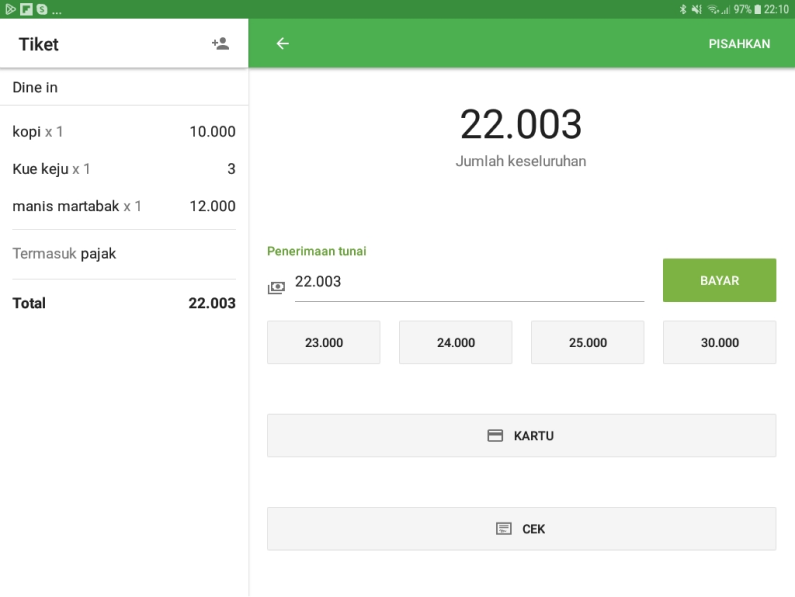 memilih jenis pembayaran
