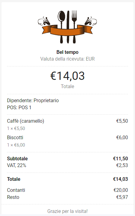 logo per la ricevuta inviata via e-mail