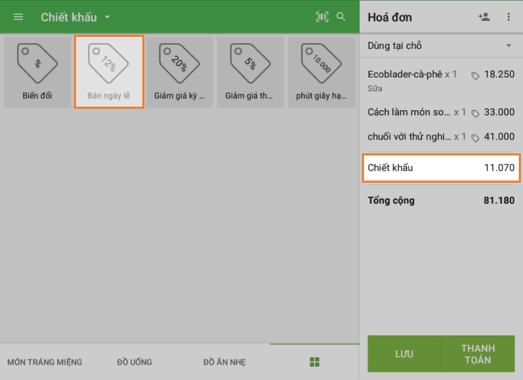 giảm giá áp dụng cho vé