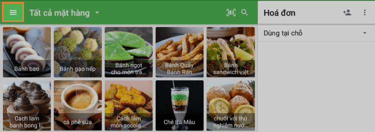 thực đơn, hoàn lại tiền, tiền hoàn lại