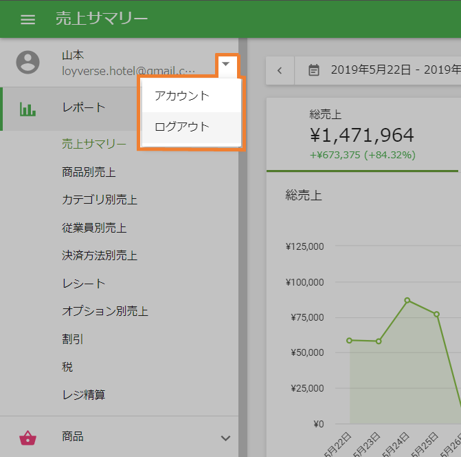 ログアウトボタン